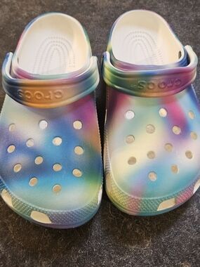 CROCS Tie-Dye Rainbow Slip-On Sandals - Multicolor